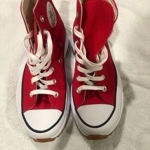Converse Red and White High-Top Sneakers